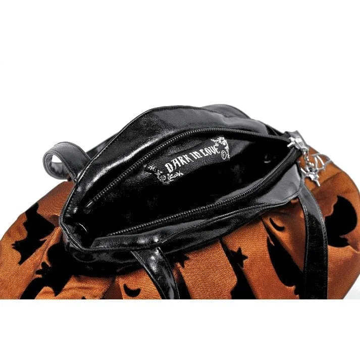 Damen Gothic Fledermaus Stern Mond Muster Kürbisförmige Handtasche
