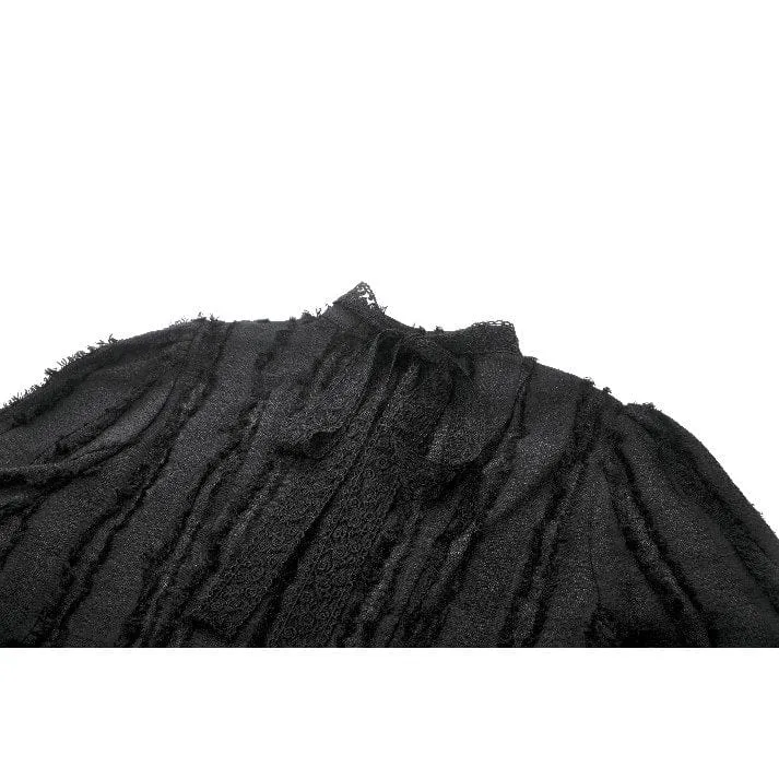 Gothic-Hemd mit unregelmäßigen, ungesäumten Puffärmeln für Damen