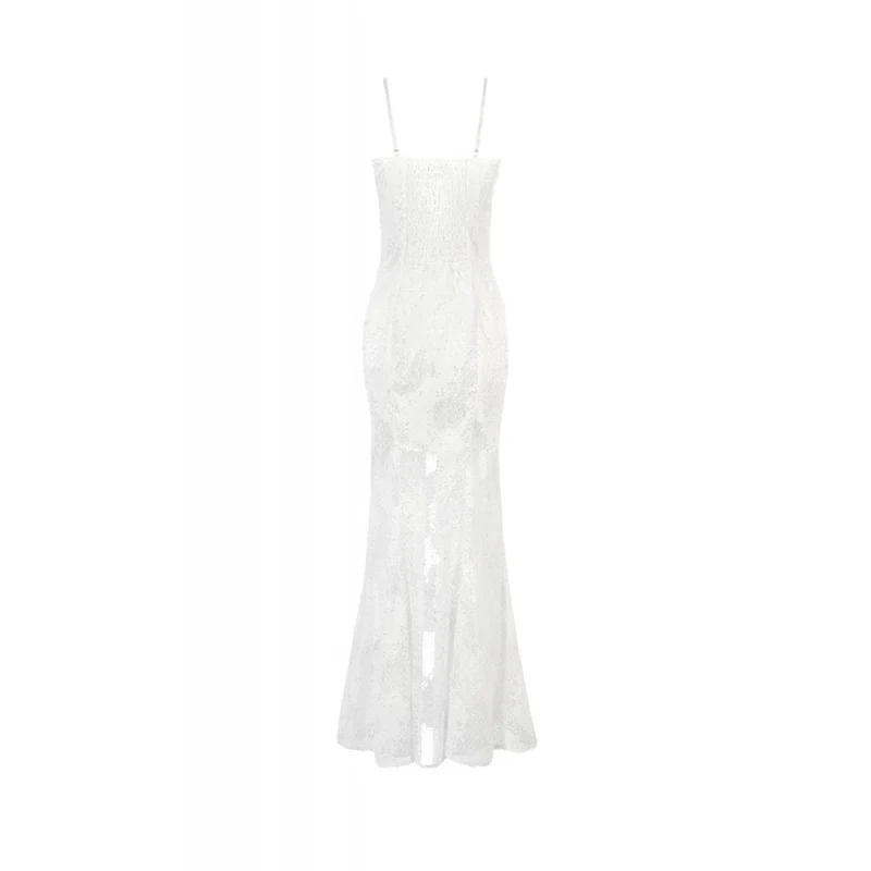 Weißes Gothic-Spitzenkleid mit Schnürung für Damen, Hochzeitskleid