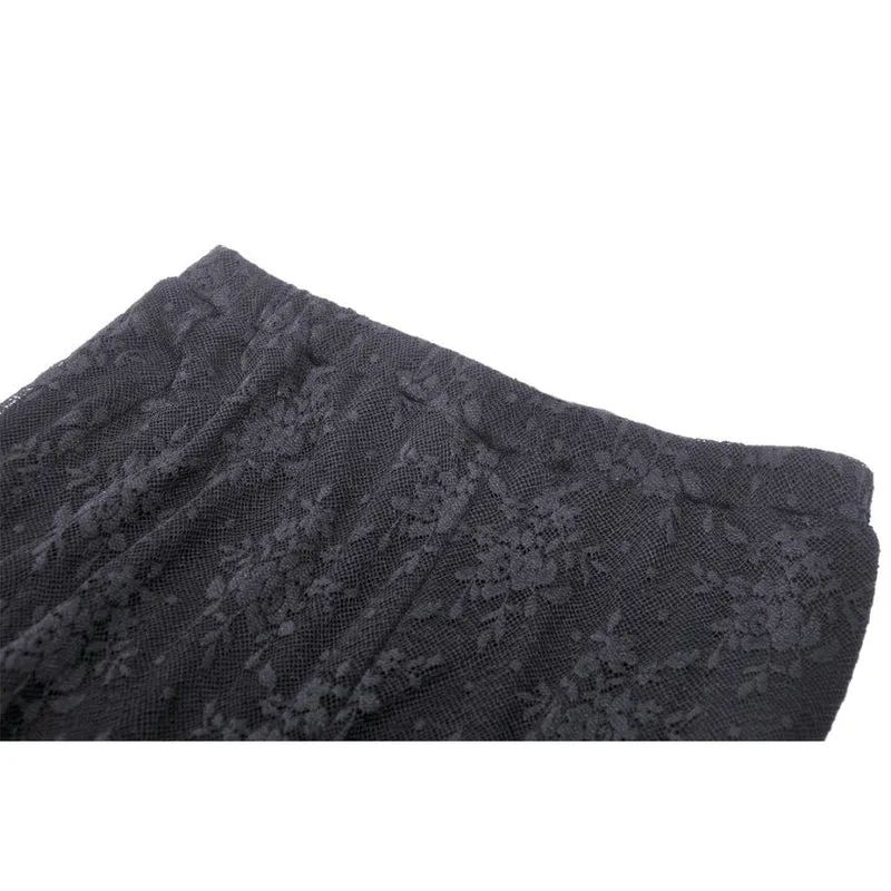 Ausgestellte Gothic-Leggings mit Spitzenspleiß für Damen