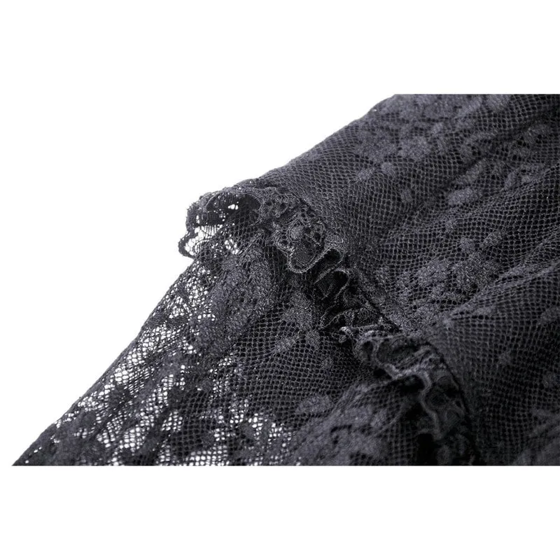 Ausgestellte Gothic-Leggings mit Spitzenspleiß für Damen
