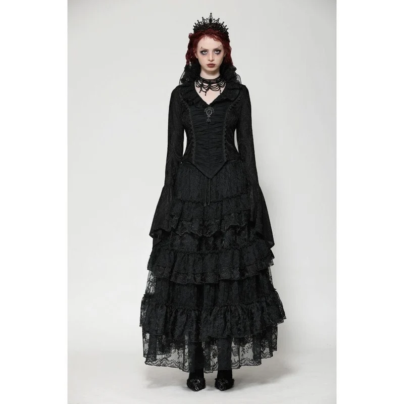 Gothic Mesh Diamond Langarmshirt für Damen