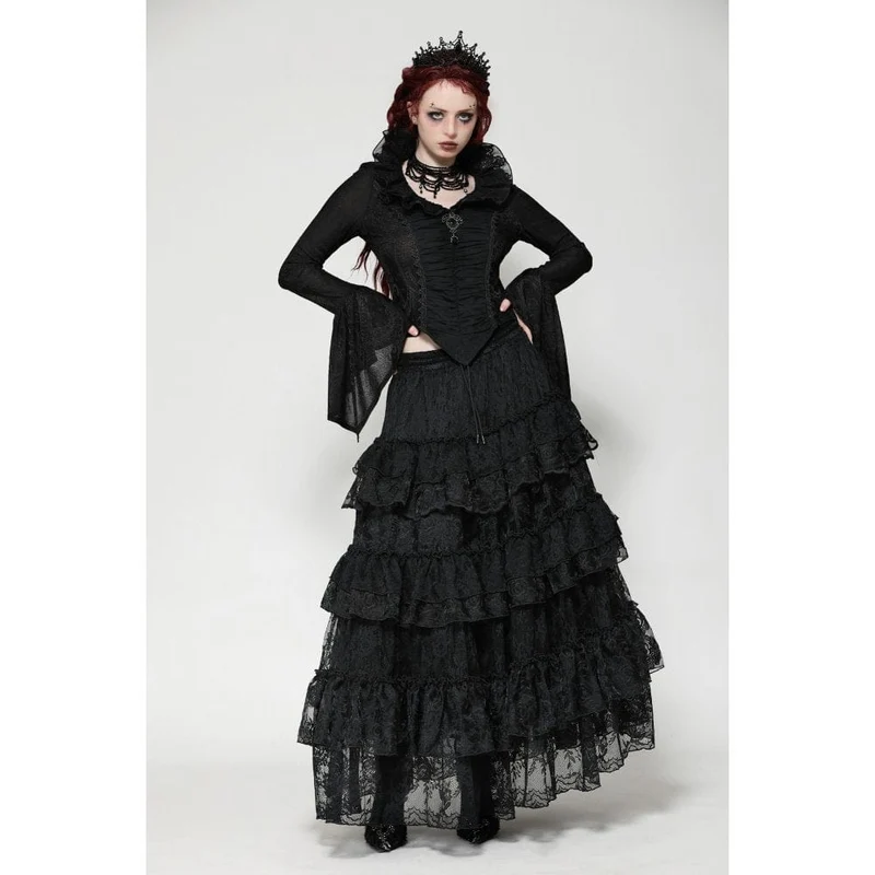 Gothic Mesh Diamond Langarmshirt für Damen