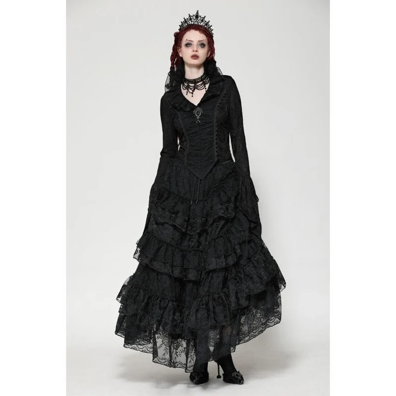 Gothic Mesh Diamond Langarmshirt für Damen