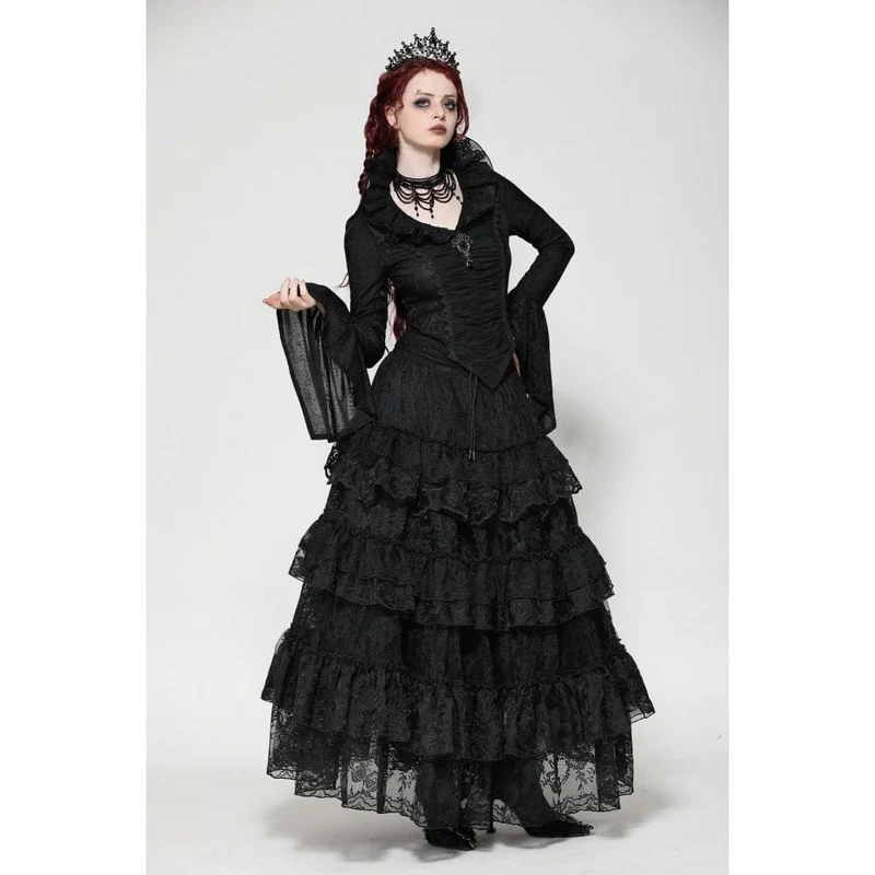 Gothic Mesh Diamond Langarmshirt für Damen
