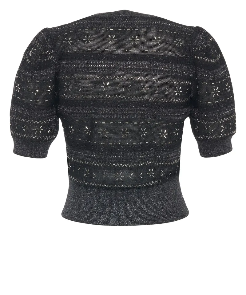 T-shirt con dettagli metallici