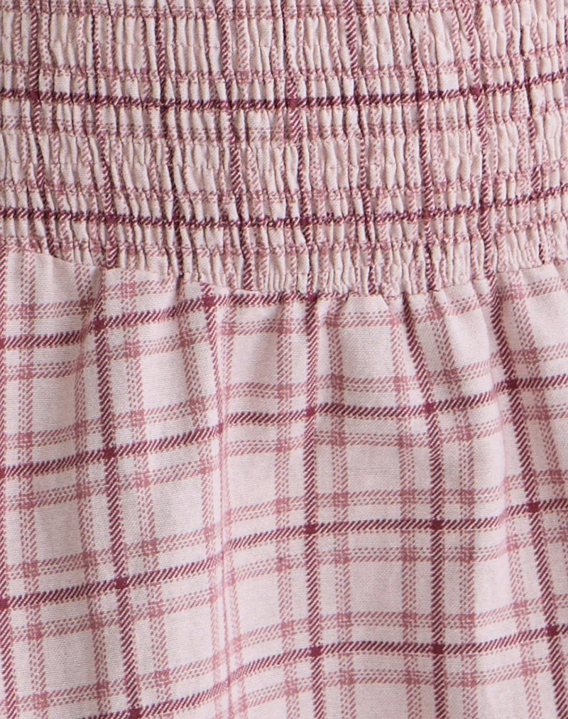 Hevoria Minikleid in Basic Schottenkaro Rosa