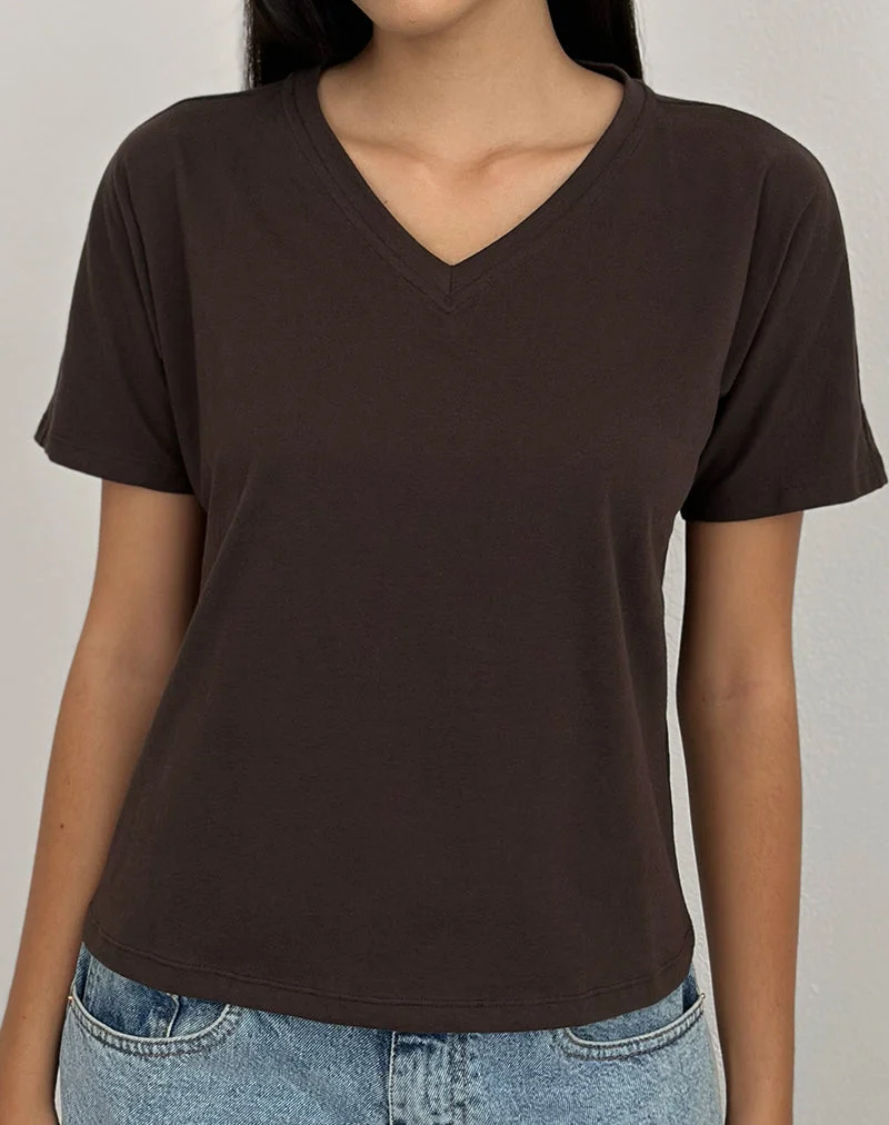 Viman-Top aus Jersey-Schokolade