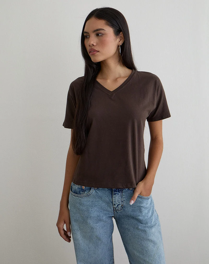 Viman-Top aus Jersey-Schokolade
