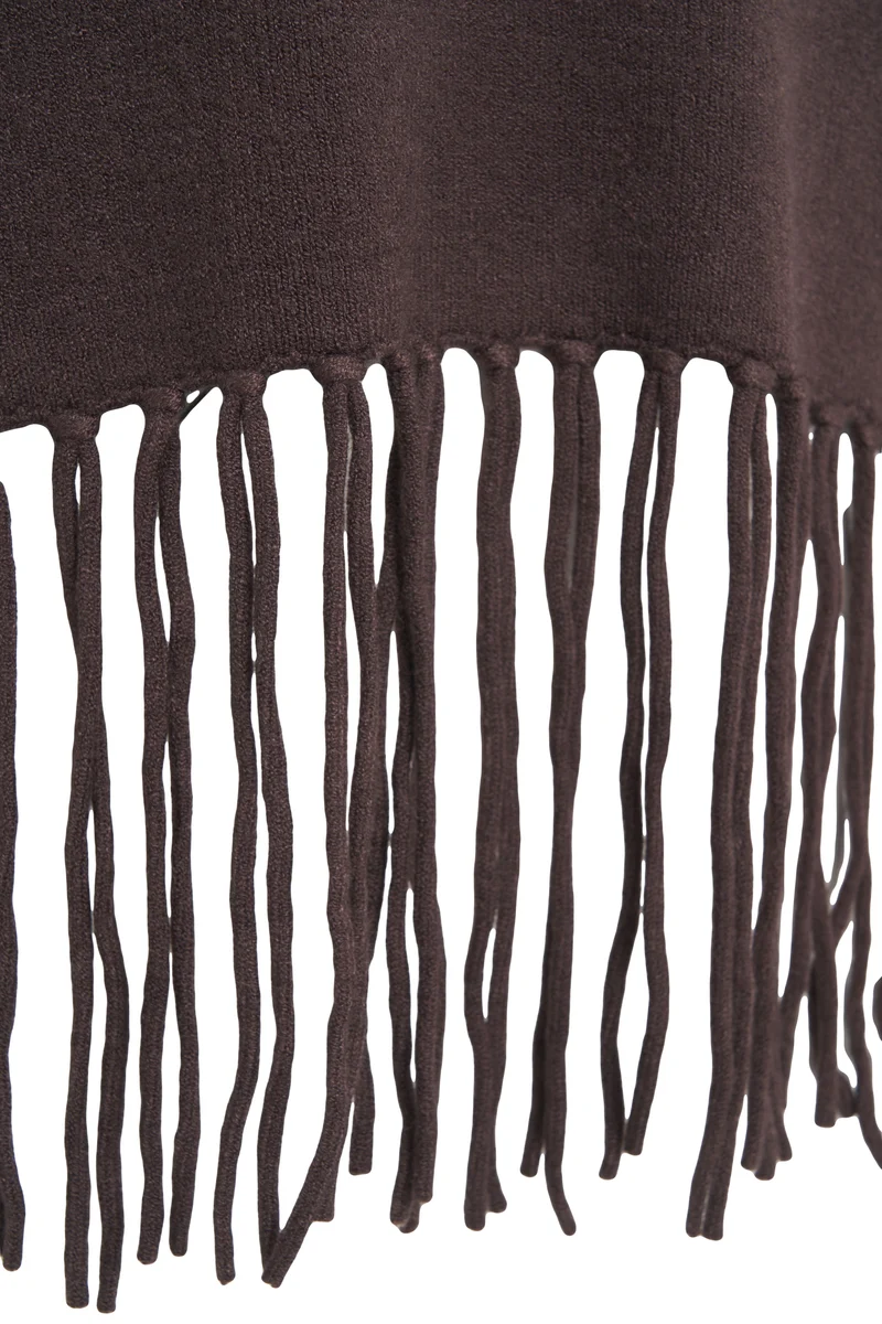 Maglione a dolcevita con dettagli con frange