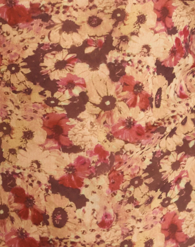 Jovia Minikleid aus Chiffon mit rostfarbener Blume