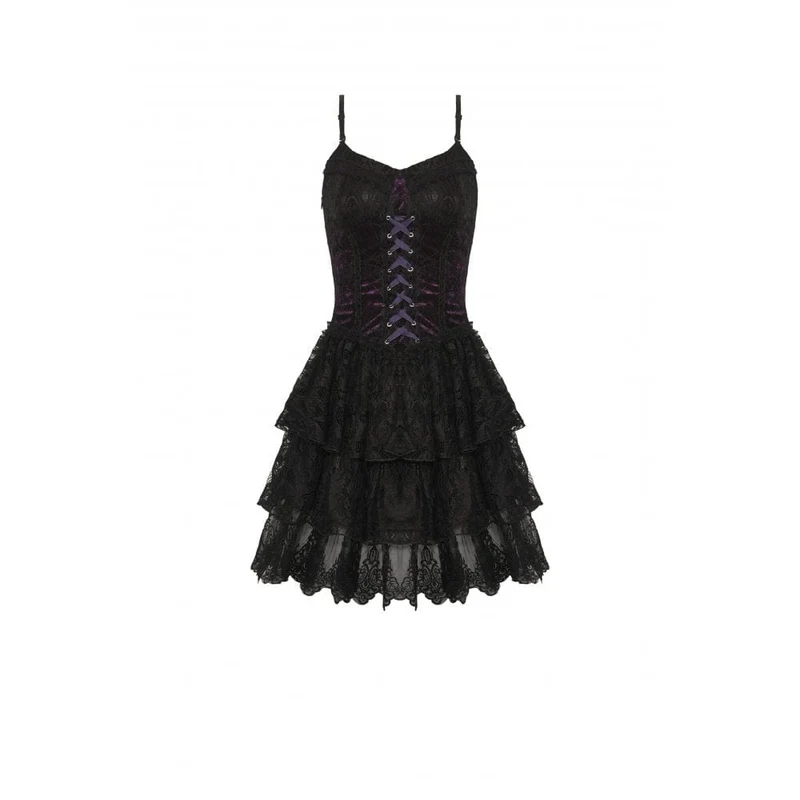 Gothic-Spitzenkleid mit Lagenlook für Damen, Abschlusskleid