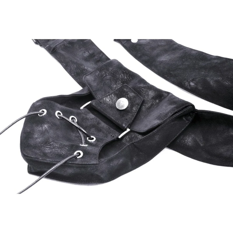 Damen-Punk-Gürtel aus Kunstleder mit Nieten und Tasche