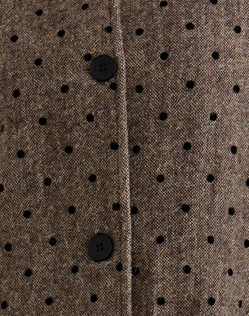 Lirena Langarmmantel in Polka Braun