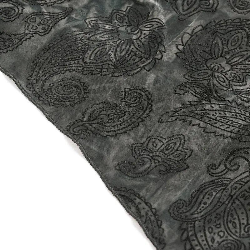 Gothic-Rüschen-Shirt mit unregelmäßigem schulterfreiem Schnitt für Damen