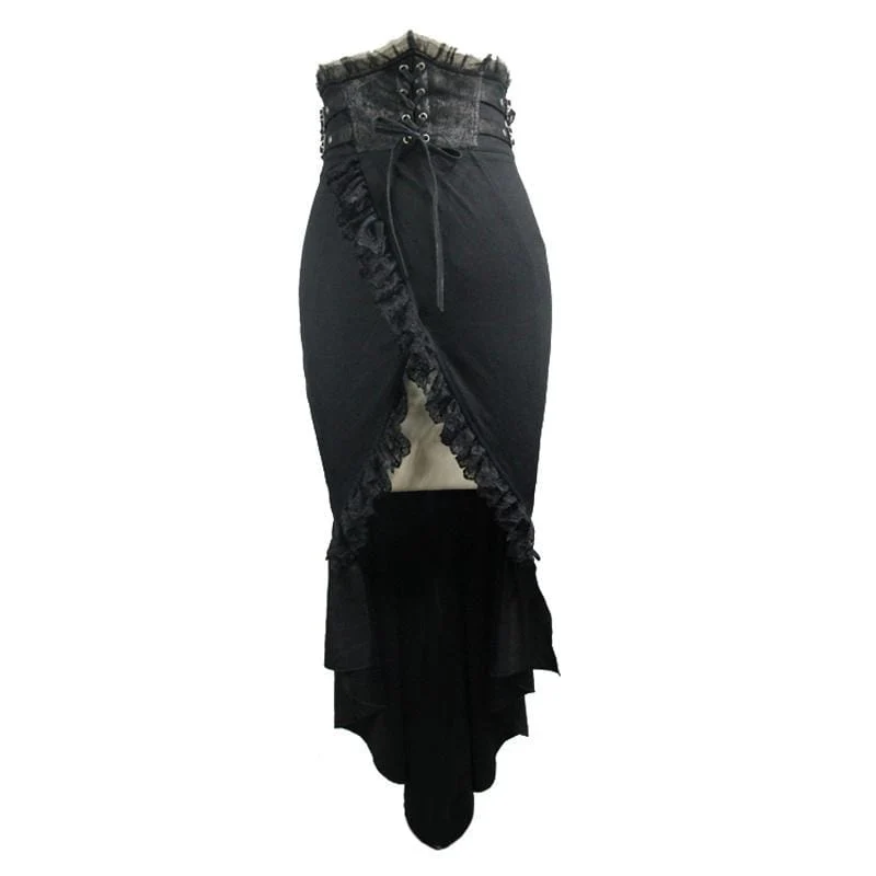 Frauen Goth Tulip Asymmetrischer Rock