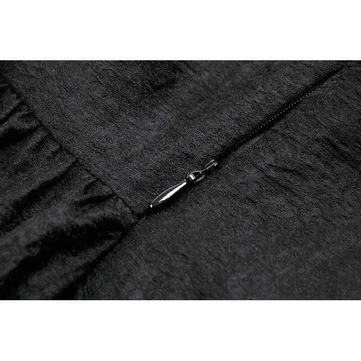 Gothic-Kleid mit mehrlagigem Schnürmuster und quadratischem Kragen für Damen