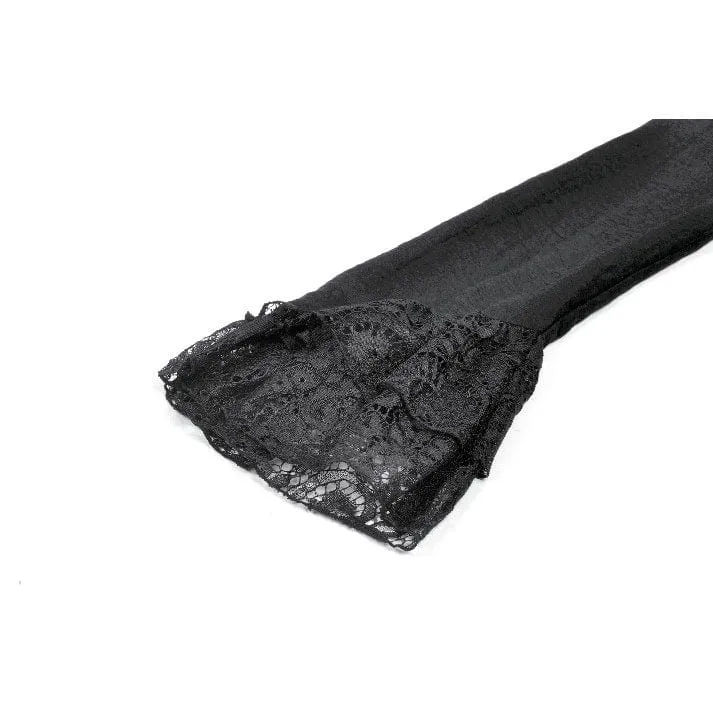 Gothic-Kleid mit mehrlagigem Schnürmuster und quadratischem Kragen für Damen