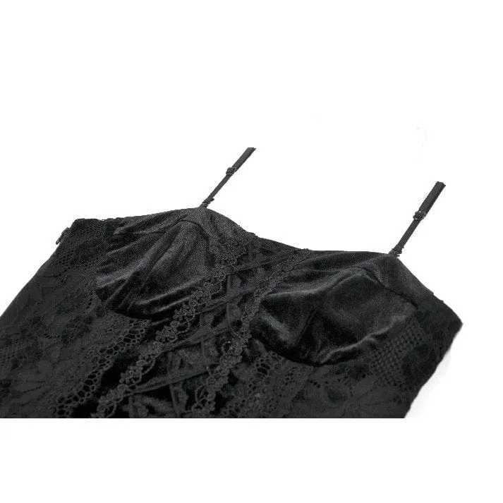 Gothic-Bustier aus besticktem Samt mit Rüschen für Damen