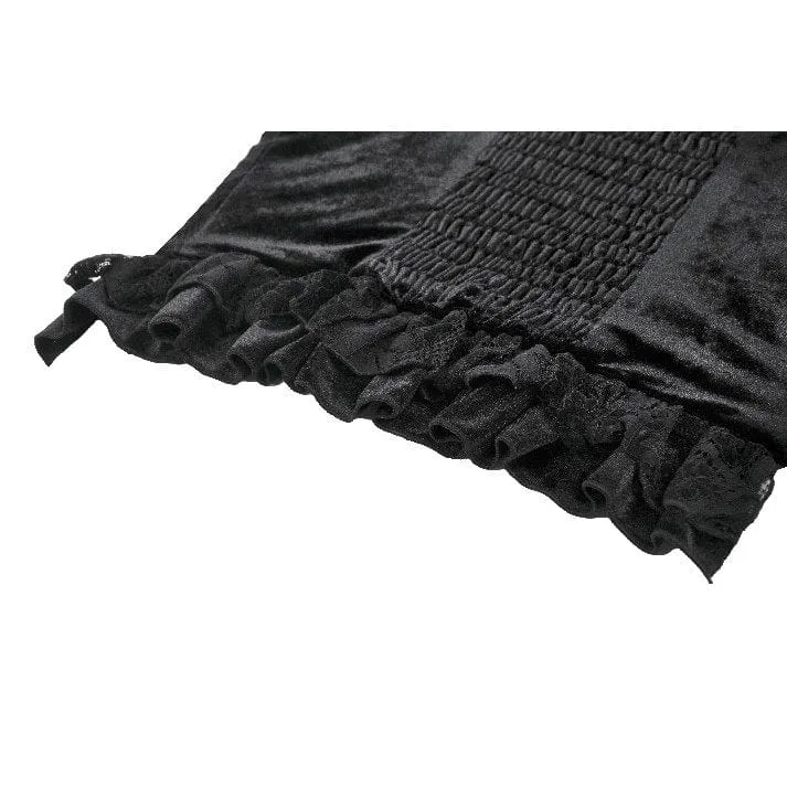 Gothic-Bustier aus besticktem Samt mit Rüschen für Damen