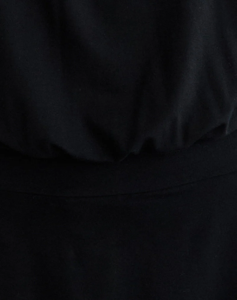 Vaklina Minikleid aus Rayon Jersey Schwarz