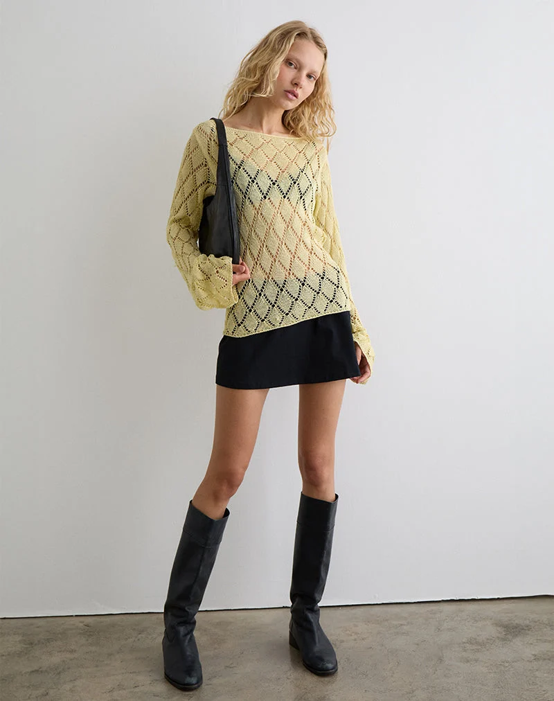 Tate-Pullover in Metallic-Zitrone