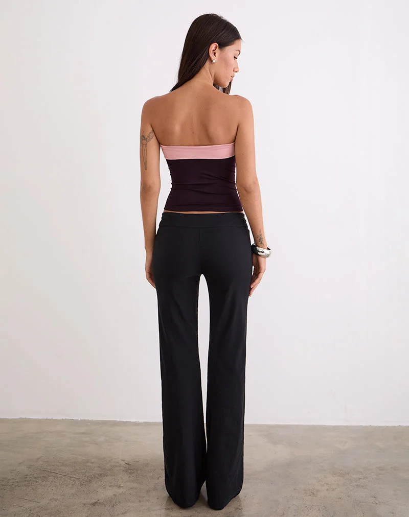 Solna Bandeau-Top in Redwood mit rosa Lady-Bindung