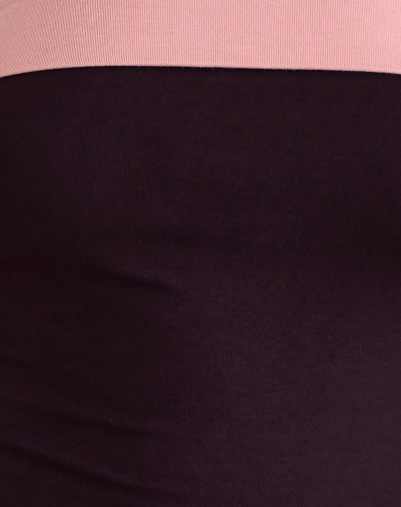 Solna Bandeau-Top in Redwood mit rosa Lady-Bindung