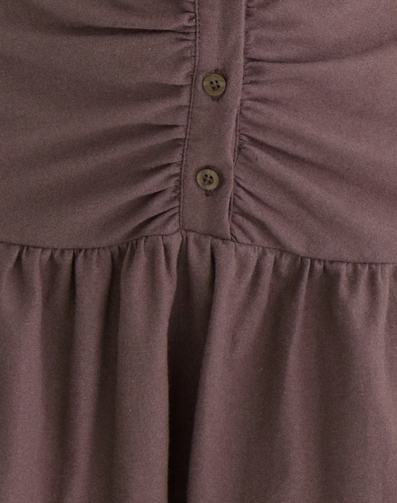 Yuha Geknöpftes Minikleid in Deep Taupe