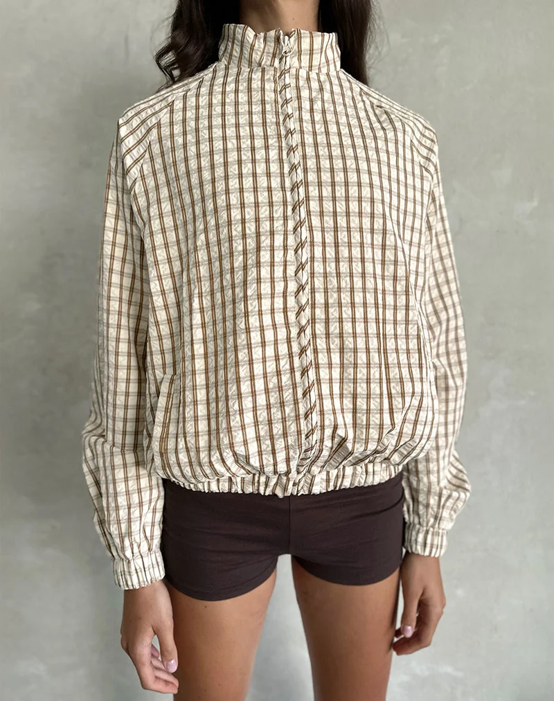 Kalle Shell Jacke in braunem Karo
