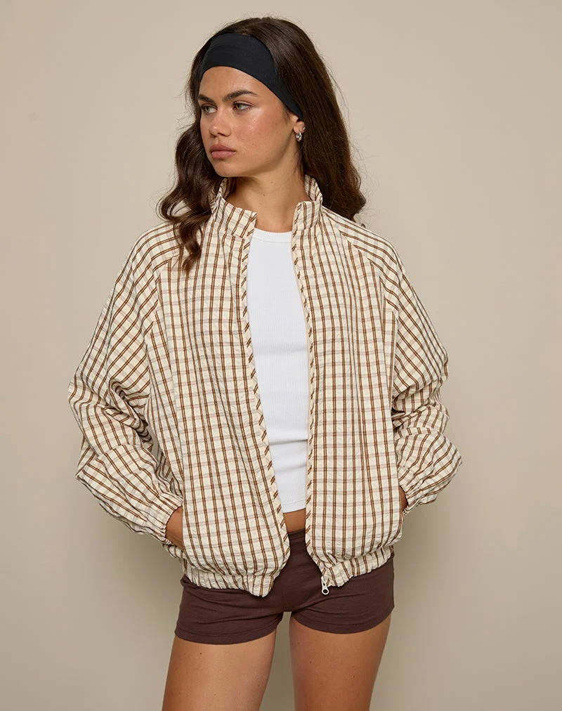 Kalle Shell Jacke in braunem Karo