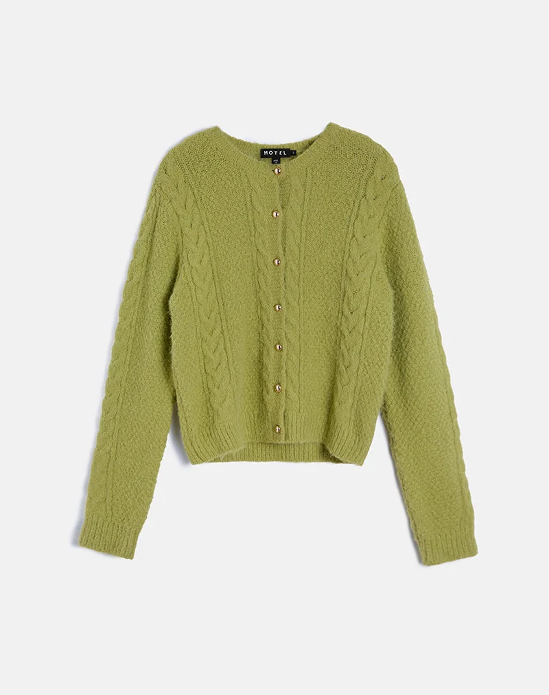 Aceso Strickjacke in leuchtendem Chartreuse