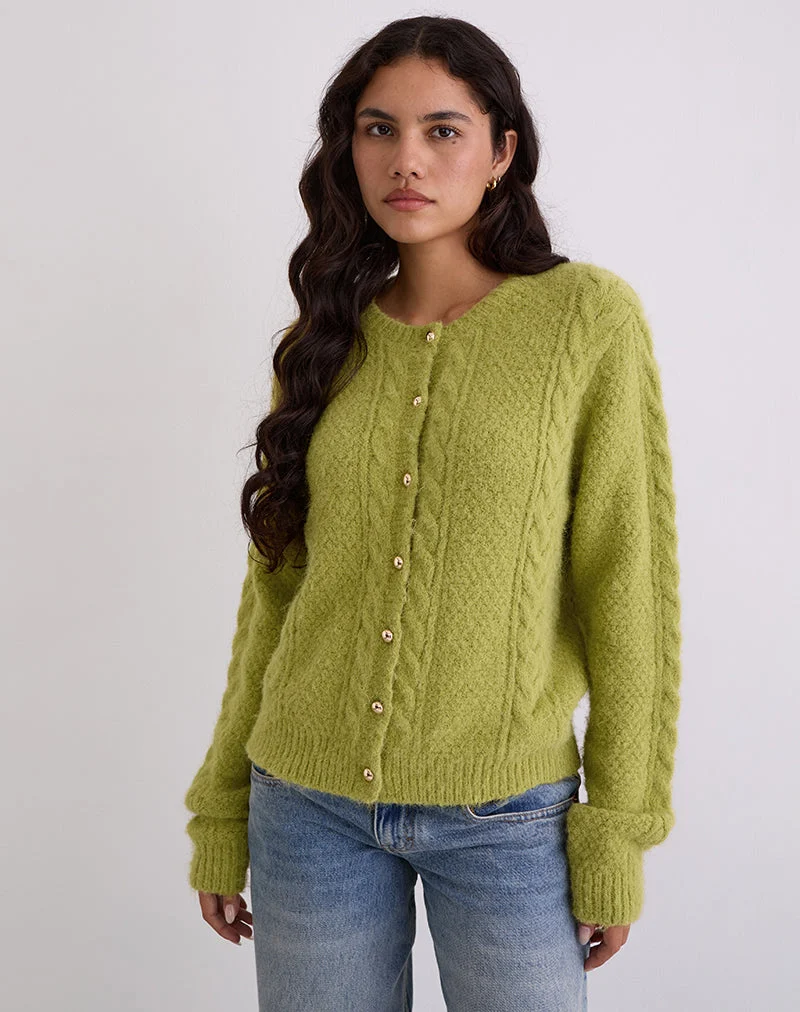 Aceso Strickjacke in leuchtendem Chartreuse