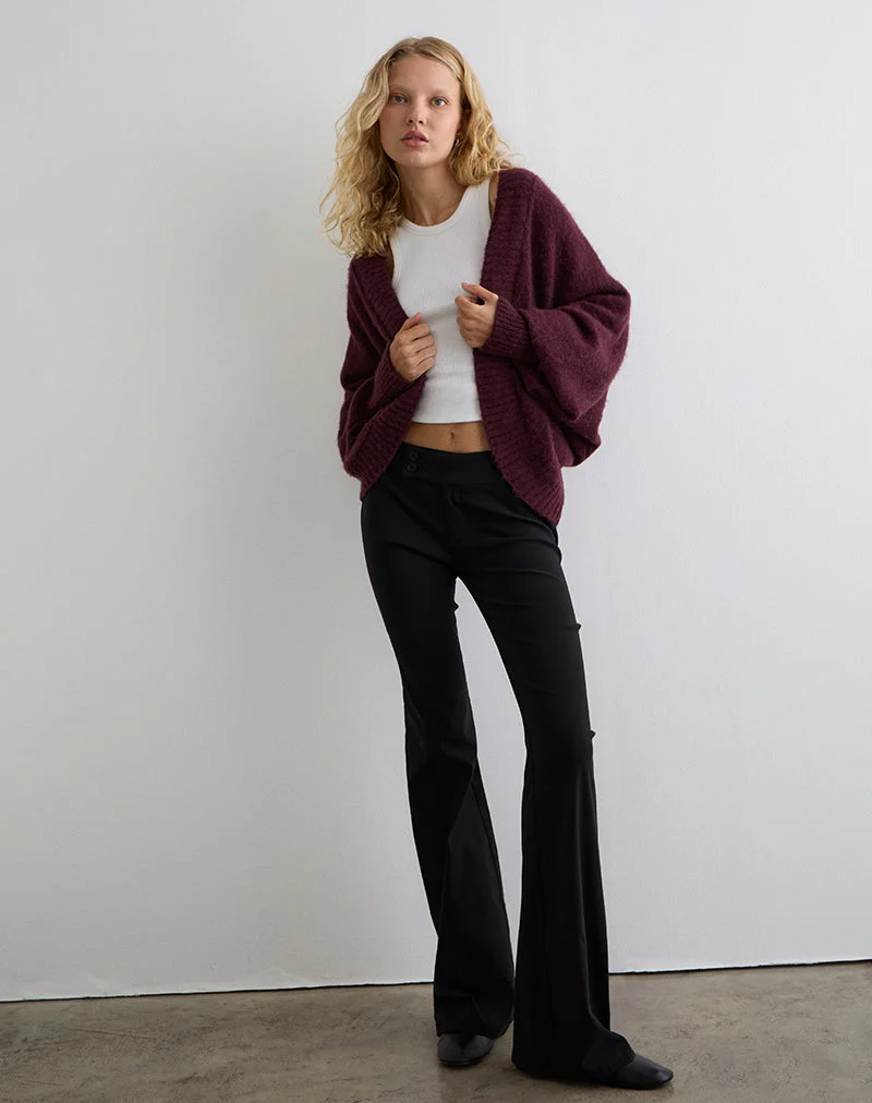 Pasha Shrug Strickjacke in Dark Cherry