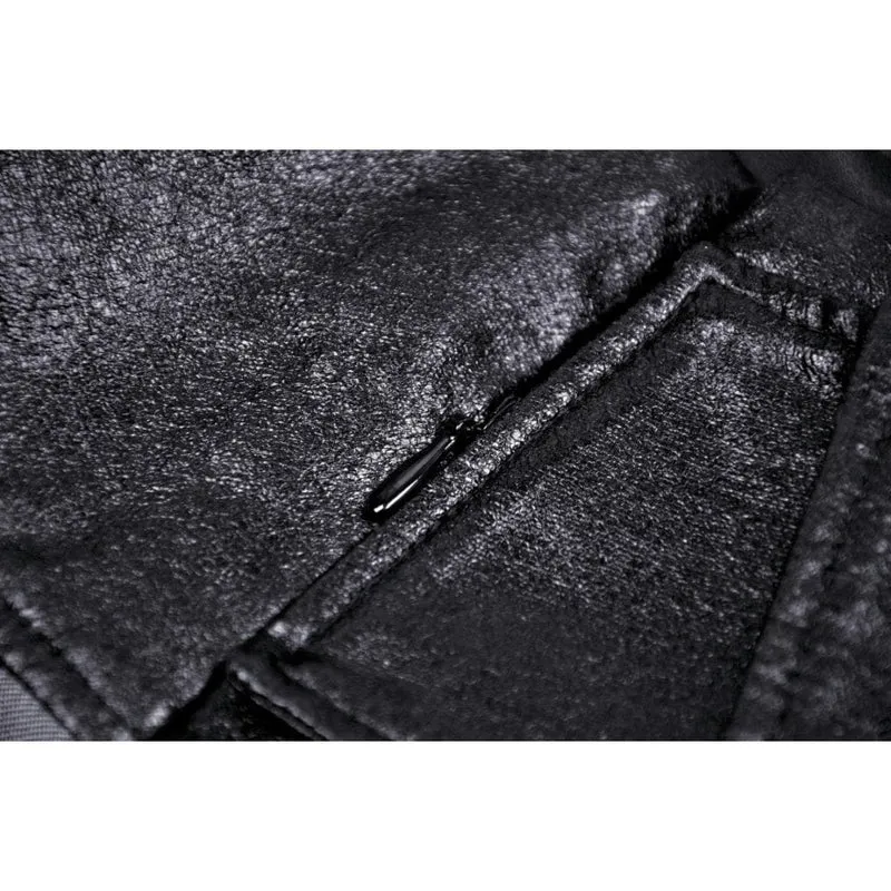 Damen-Faltenrock im Grunge-Stil mit Spleiß- und Karomuster aus Kunstleder