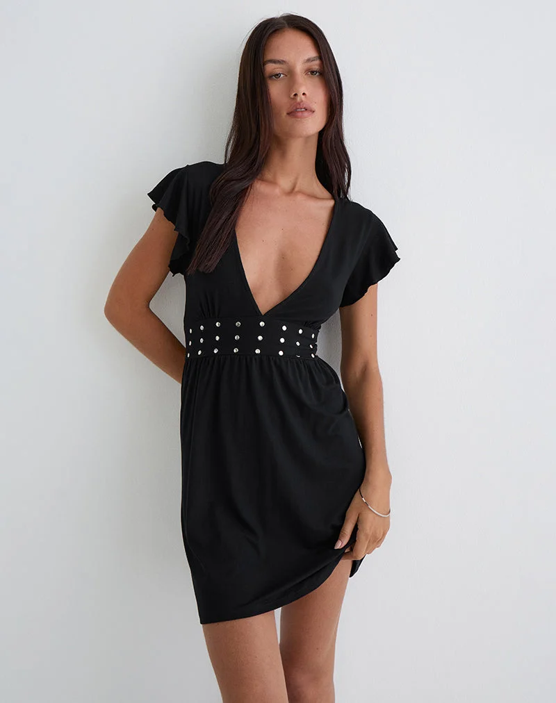 Leisoa Minikleid in Schwarz