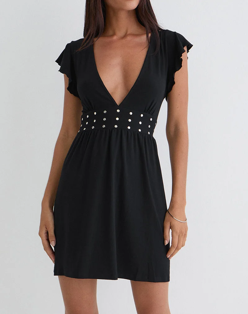 Leisoa Minikleid in Schwarz