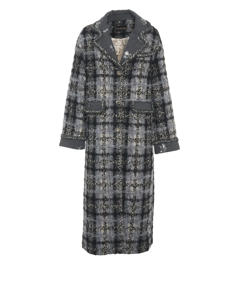Cappotto con applicazione di paillettes
