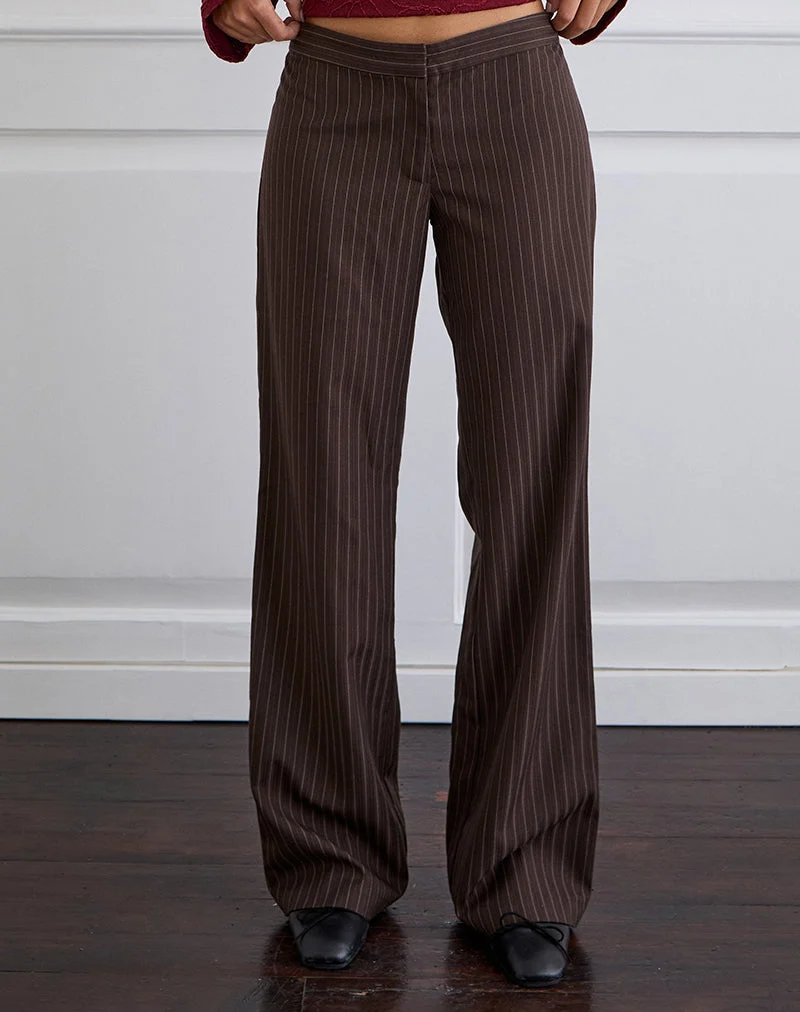 Ganta Slim Hose in Streifen Schokoladenbraun