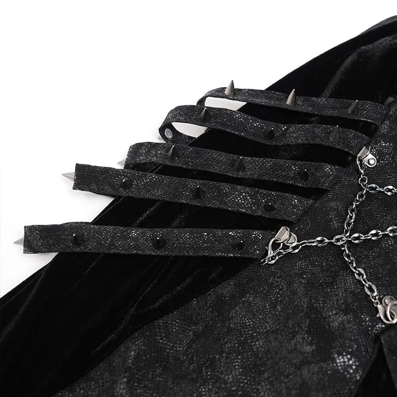 Punk-Brautkleid mit Nieten, Kettenriemen und Neckholder