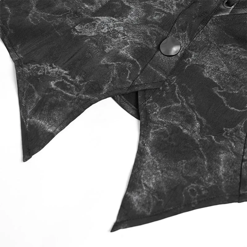 Rollkragenshirt mit Punk-Print und Cutout für Damen