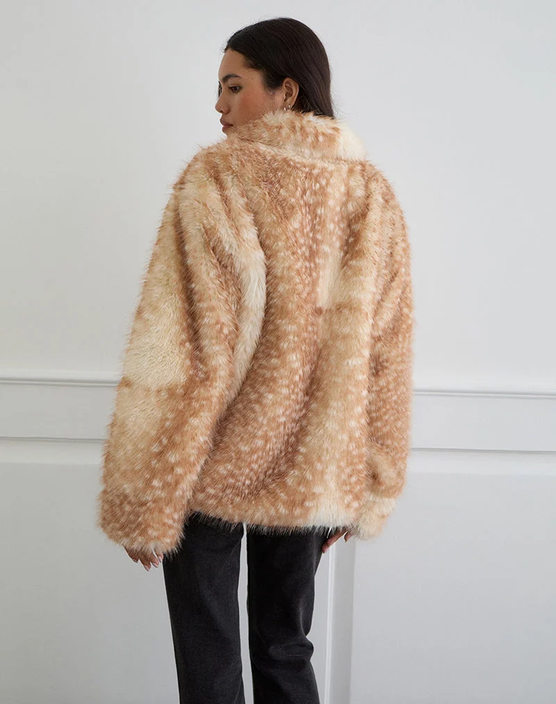 Joji Jacke in Beige mit Bambi-Print