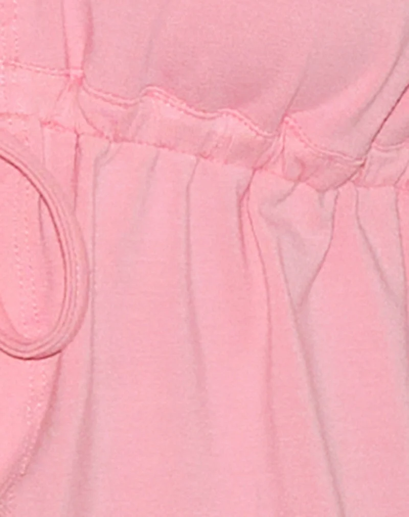 Ender Krawatten-Bandeau-Top aus Rayon Ballet Pink