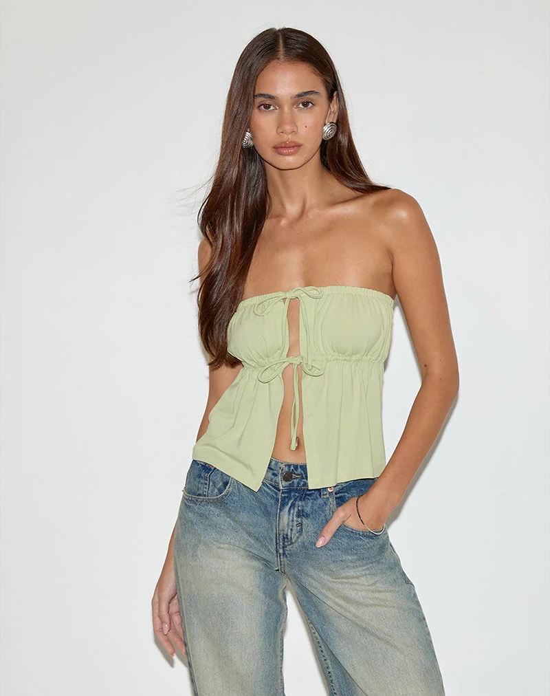 Ender Bandeau-Top aus Rayon in Pistazie