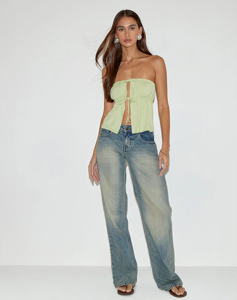 Ender Bandeau-Top aus Rayon in Pistazie