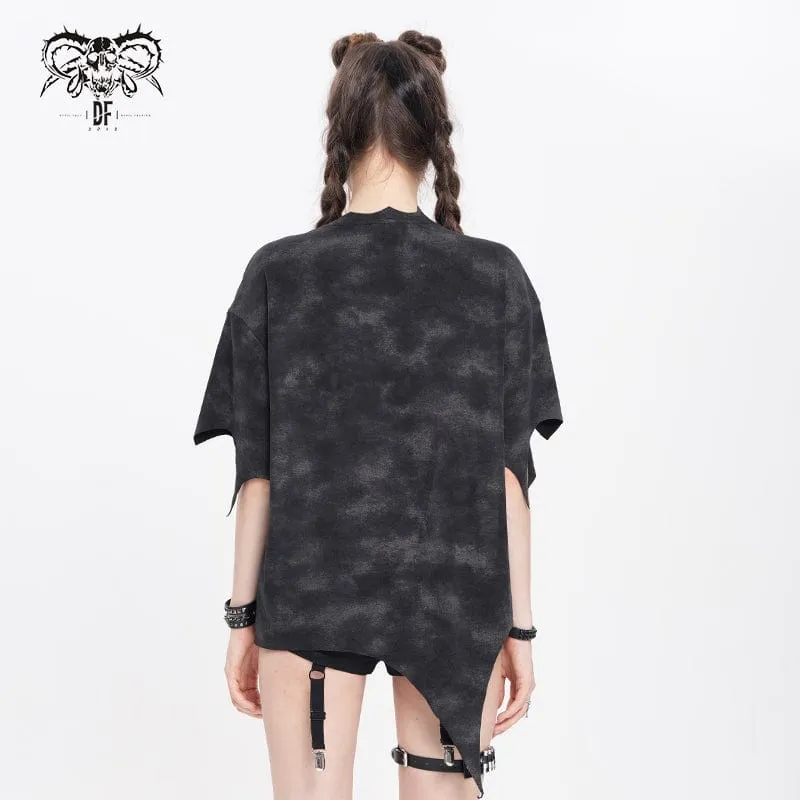 Damen T-Shirt mit Punk Hitt-Print und unregelmäßigem Muster