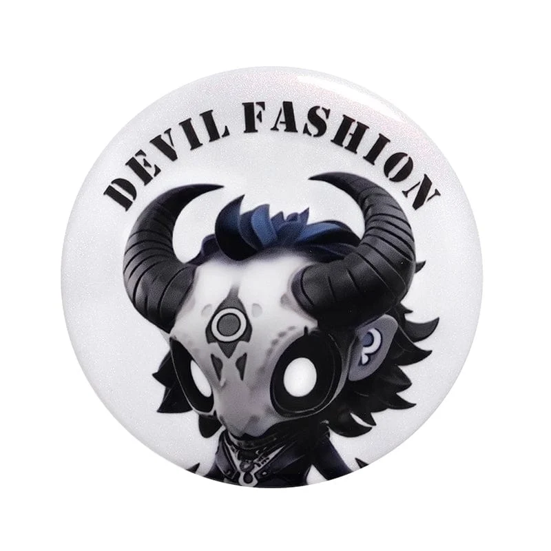 Devil Fashion Hitt Muster Brosche Anstecker