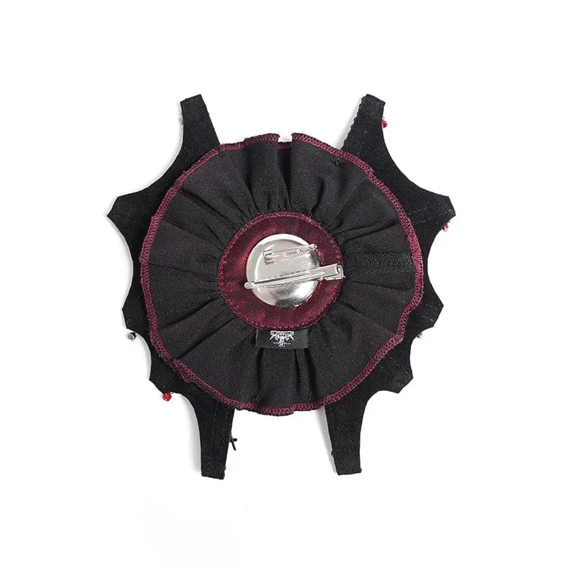 Damen Gothic Fledermaus Rose Kreuz Haarspange Badge Holder