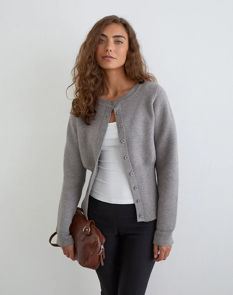 Subra Langärmelige Strickjacke in Grau