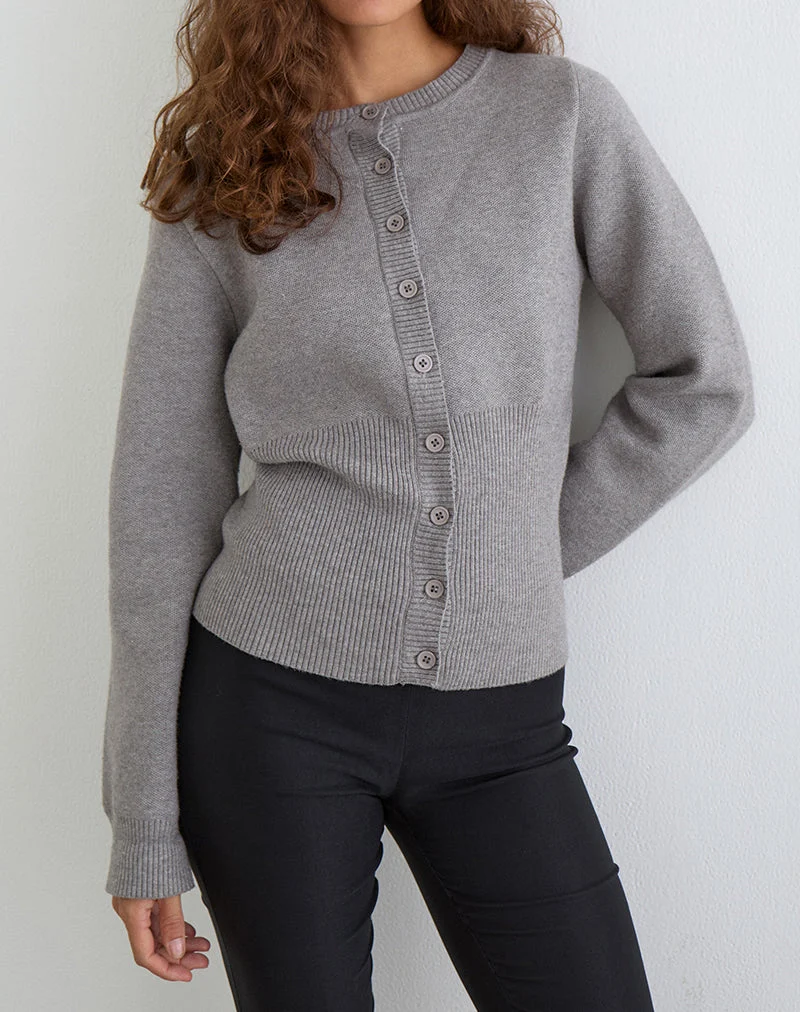 Subra Langärmelige Strickjacke in Grau